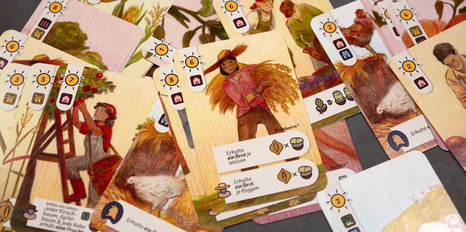 Landgut Brettspiel - viele, viele Karten